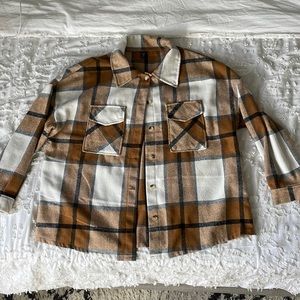 Brown Plus size Shacket